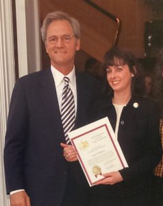 Dr. Louel Gibbons with Alabama Gov. Don Siegelman at the April 2002 reception honoring Alabama's National Board Certified teachers